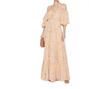 Johanna Ortiz off shoulder silk georgette dress